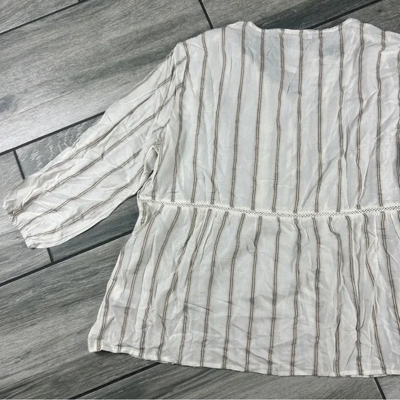 Fever Cream and Brown Striped Long Sleeve Top - Picture 9 of 12